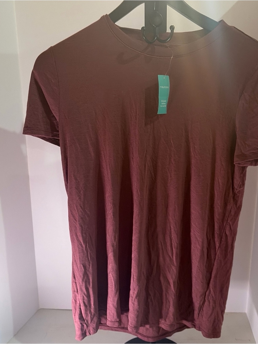 Maurices women's Crew Neck Tee in Burgundy
